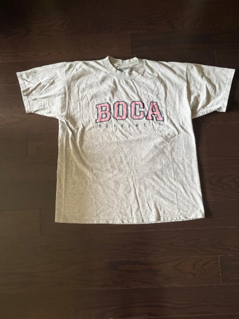 Vintage BOCA Authentic Grey and Pink Crewneck T-Shirt